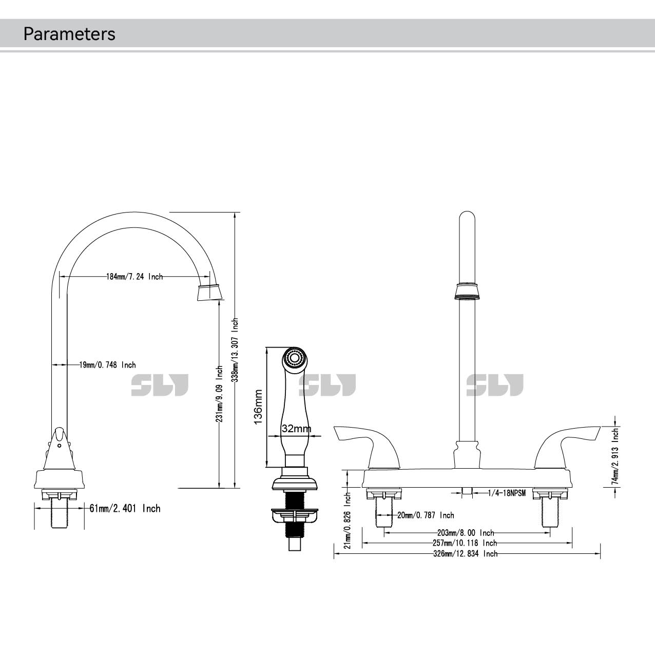 镀铬厨房水龙头